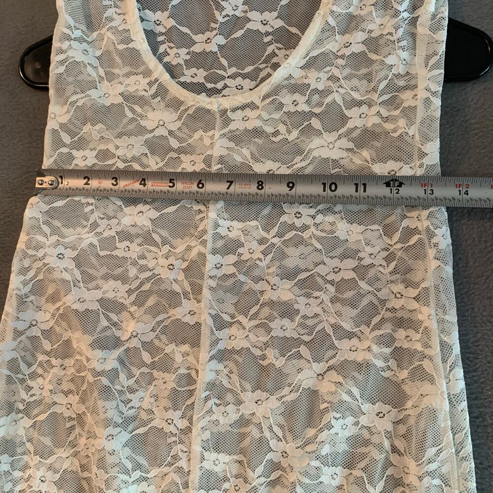 Fairycore White Lace Maxi Y2K Cottagecore Sheer Romantic Boho No Size - Picture 3 of 5